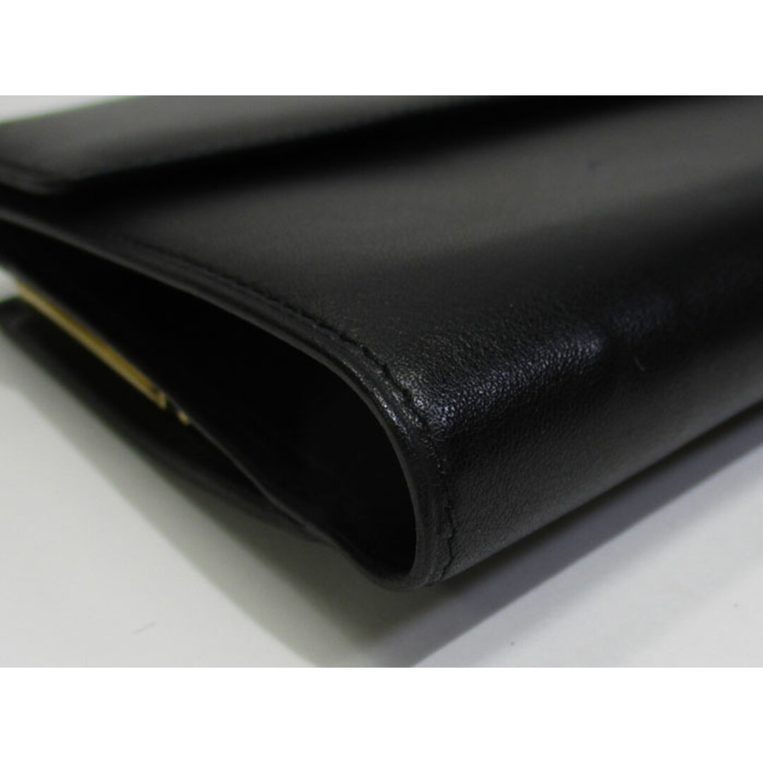 ブラック素材ラインVERSACE 三つ折り財布 がま口コインケース レザー ブラック メデューサ