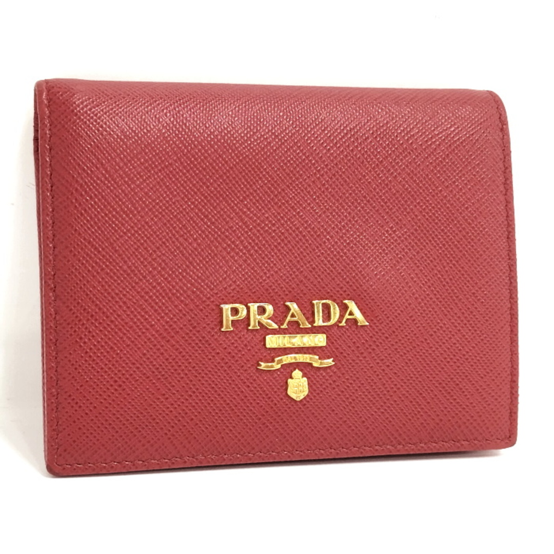 PRADA サフィアーノ 二つ折り財布 レザー レッド 1MV204