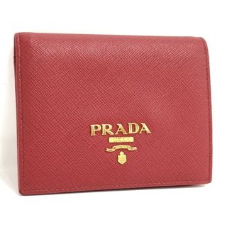 プラダ(PRADA)のPRADA サフィアーノ 二つ折り財布 レザー レッド 1MV204(財布)