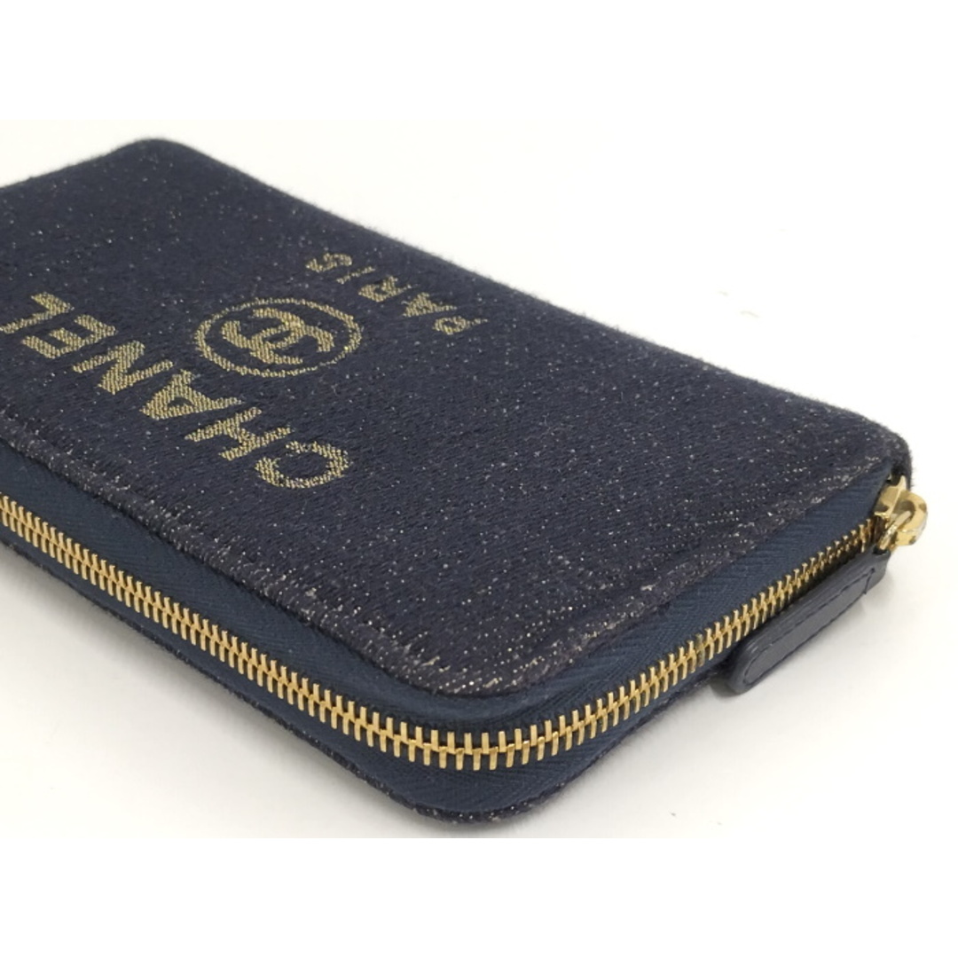 CHANEL - CHANEL ドーヴィル ラウンドファスナー長財布 コットン CHANEL - CHANEL ドーヴィル ラウンドファスナー長財布 コットン