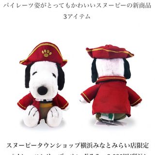 スヌーピー(SNOOPY)のスヌーピータウンショップ横浜みなとみらい店限定 パイレーツシリーズ　ぬいぐるみ(キャラクターグッズ)