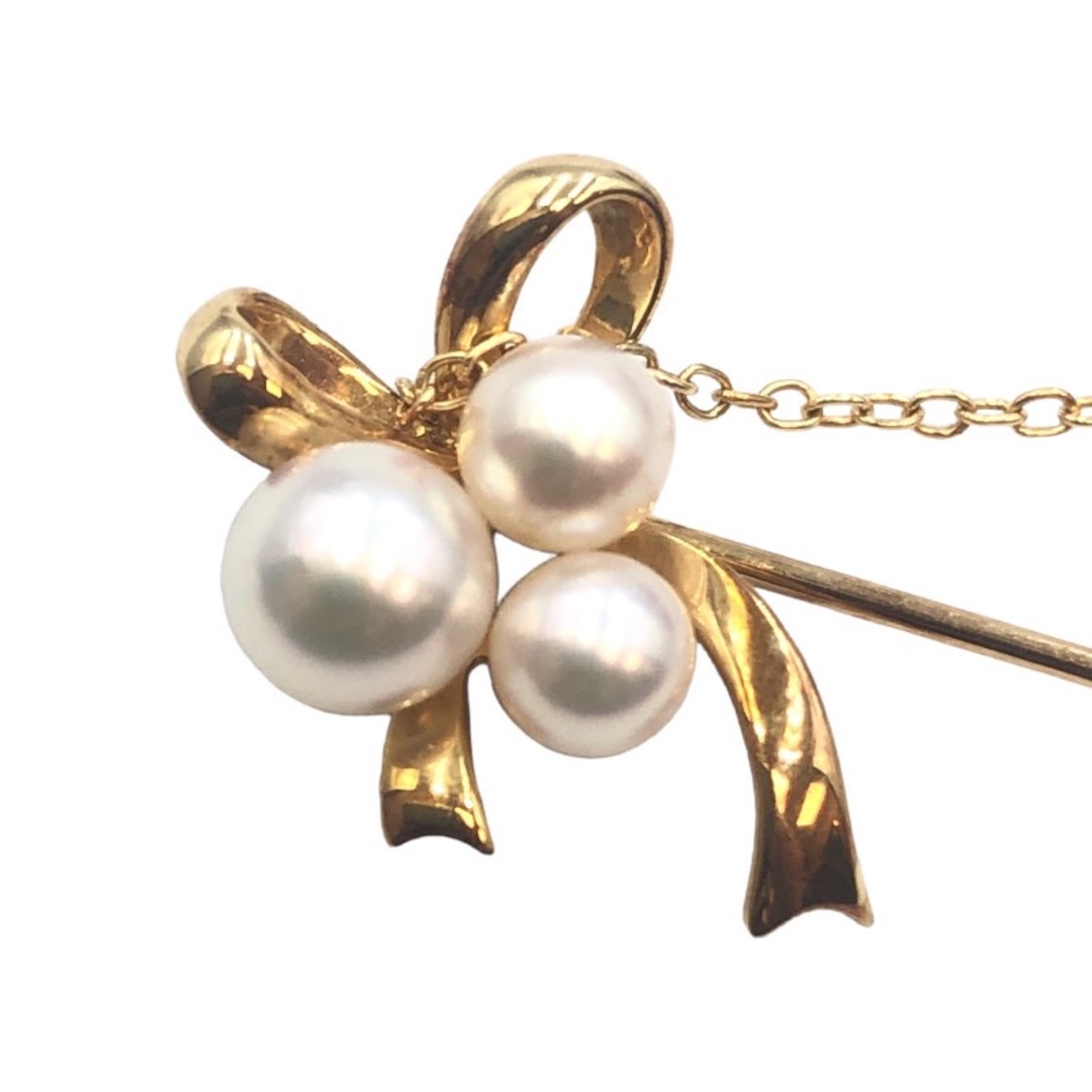 ミキモト MIKIMOTO K18YG パール ピンブローチ K18イエローゴールド