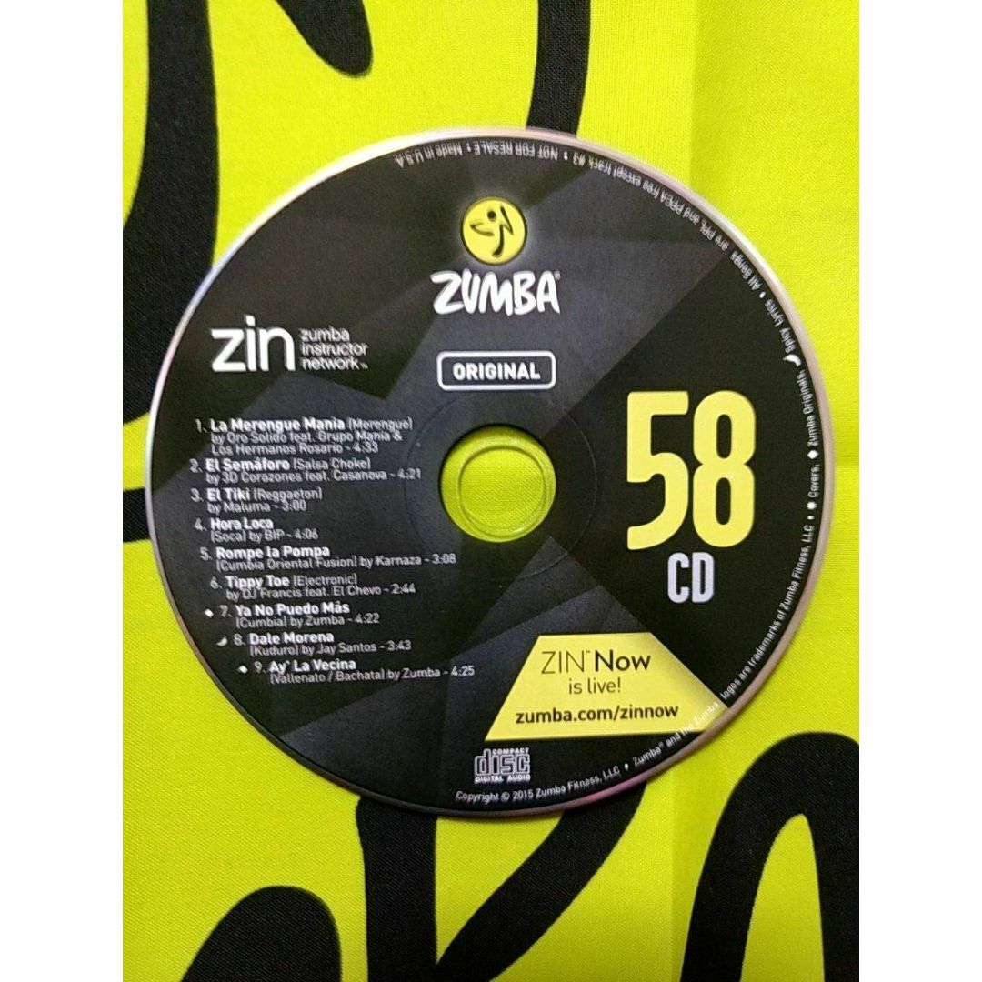 Zumba(ズンバ)のZUMBA　ズンバ　ZIN58　CD＆DVD　インストラクター専用 エンタメ/ホビーのDVD/ブルーレイ(スポーツ/フィットネス)の商品写真