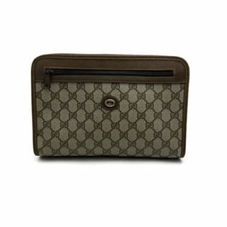 グッチ(Gucci)のグッチ/GUCCI/クラッチバッグ/セカンドバッグ/オールドグッチ/GG柄/PVC×レザー/ブラウン×ベージュ/41.01.037【BAG4149】(セカンドバッグ/クラッチバッグ)