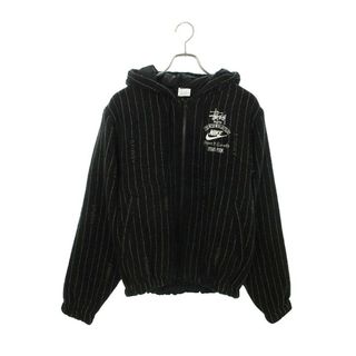 ナイキ(NIKE)のナイキ ×ステューシー STUSSY  Stripe Wool Jacket DR4023-010 ロゴ刺繍ストライプフーデットブルゾン メンズ M(ブルゾン)