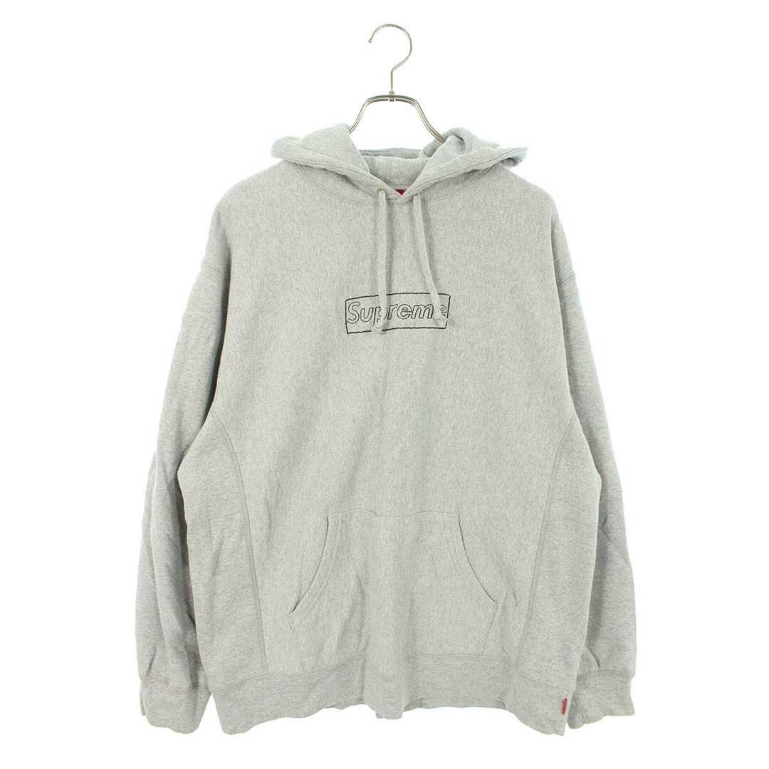 シュプリーム  21SS  KAWS Chalk Logo Hooded Sweatshirt カウズチョークボックスロゴプルオーバーパーカー メンズ L