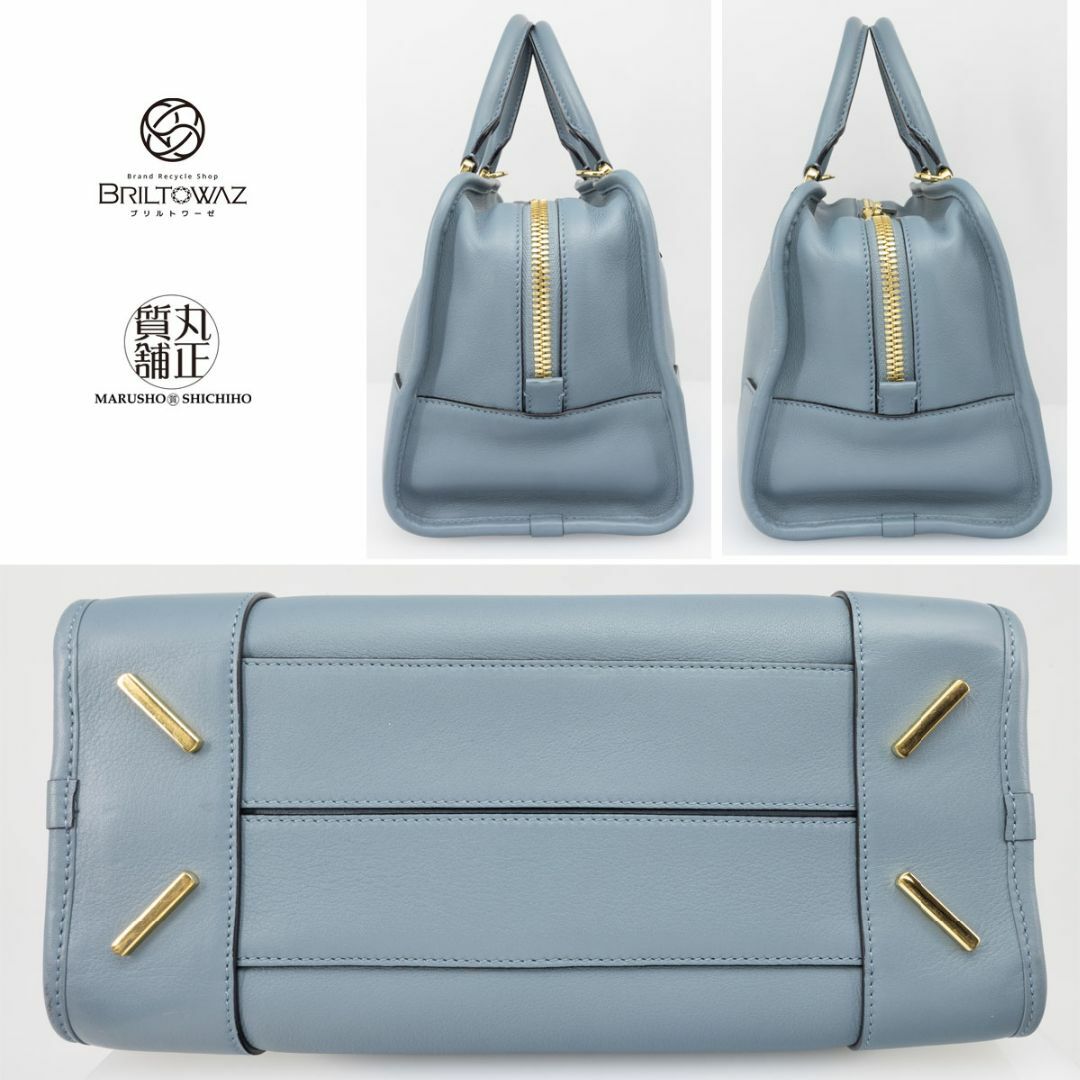 未使用 展示品 ロエベ LOEWE アマソナ 28 2way ハンド ショルダー バッグ レザー ブラウン シルバー 金具 VLP 90201173