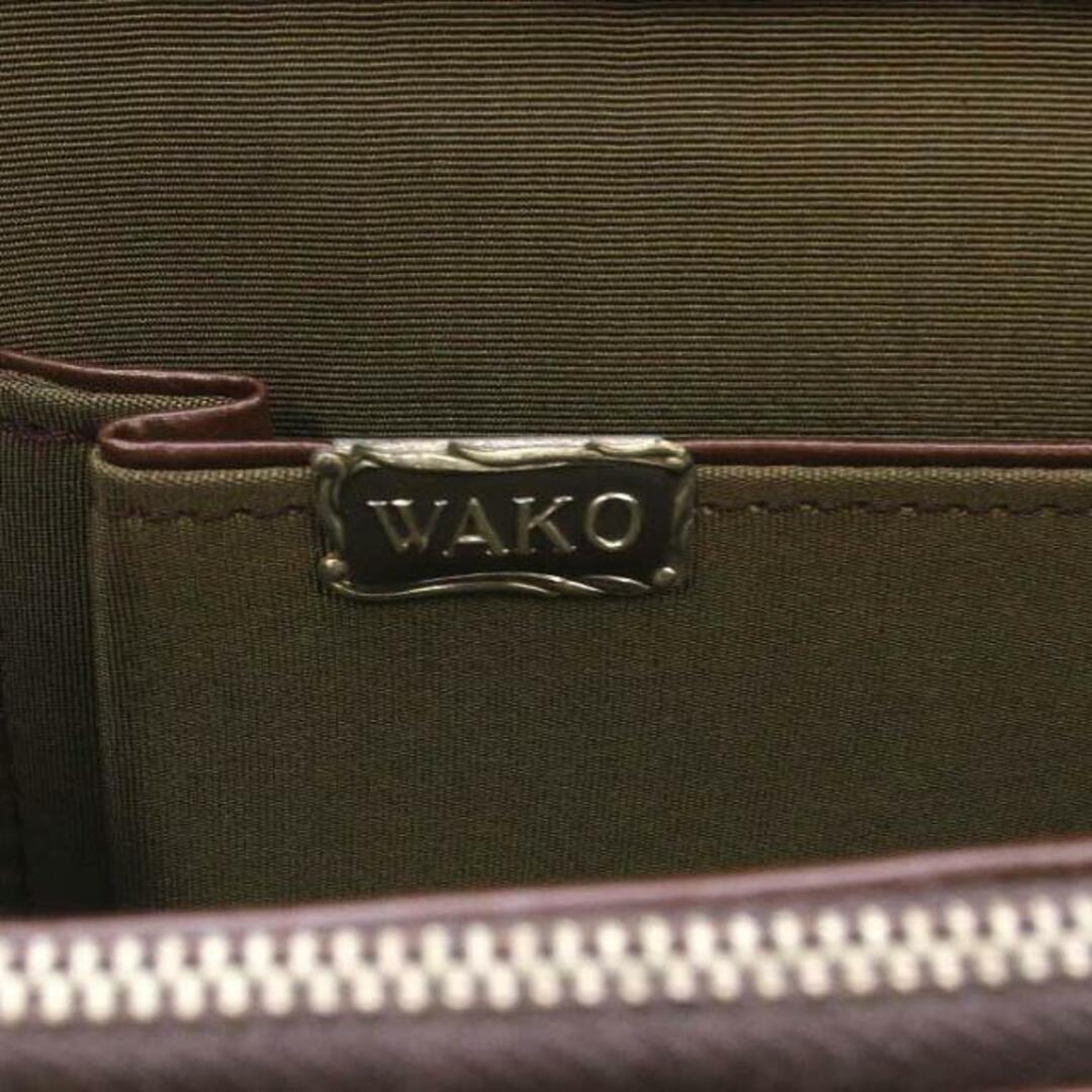 和光 WAKO ハンドバッグ レザー シルバー金具 ロゴ 茶色