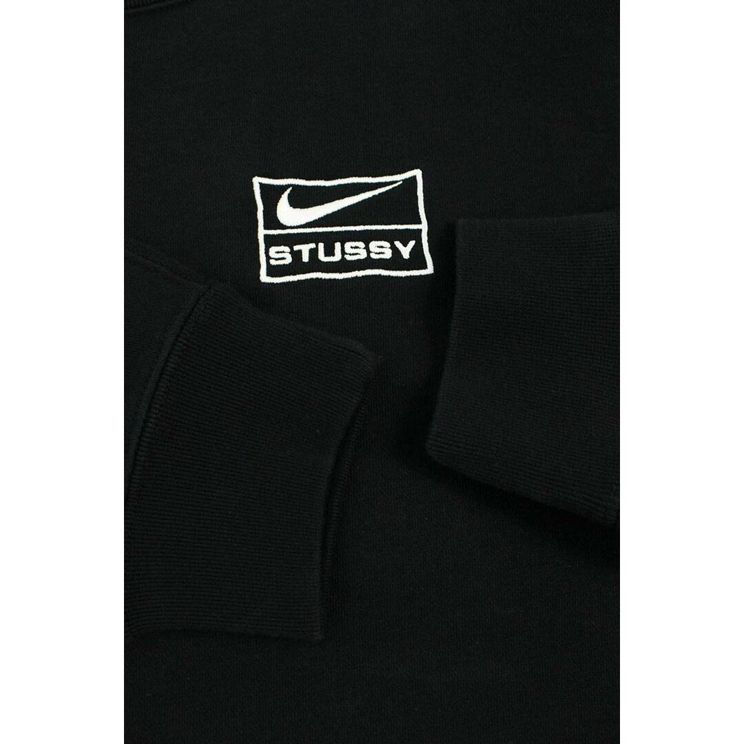 ナイキ ×ステューシー STUSSY  Washed Crew Sweat DO5310-010 ロゴ刺繍ウォッシュドクルーネックスウェット メンズ XS
