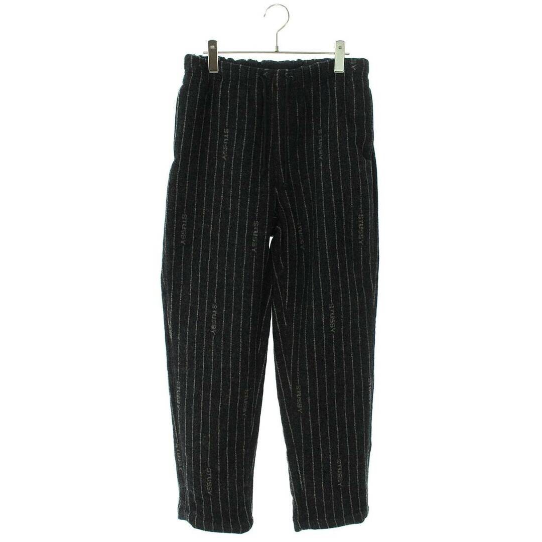 ナイキ ×ステューシー STUSSY  Stripe Wool Pant  DR4021-010 ロゴ刺繍ストライプウールロングパンツ メンズ M