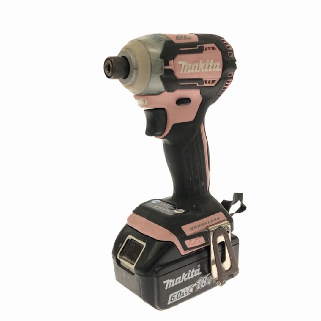 ☆中古品☆ makita マキタ 18V 充電式 インパクトドライバ TD170DRGX ピンク バッテリー2個(BL1860B) 充電器1個付き  77729