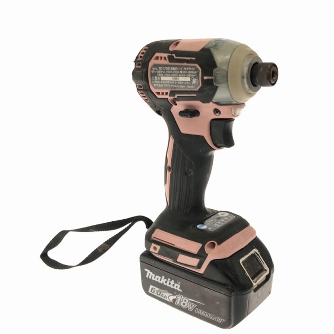 ☆中古品☆ makita マキタ 18V 充電式 インパクトドライバ TD170DRGX ピンク バッテリー2個(BL1860B) 充電器1個付き  77729