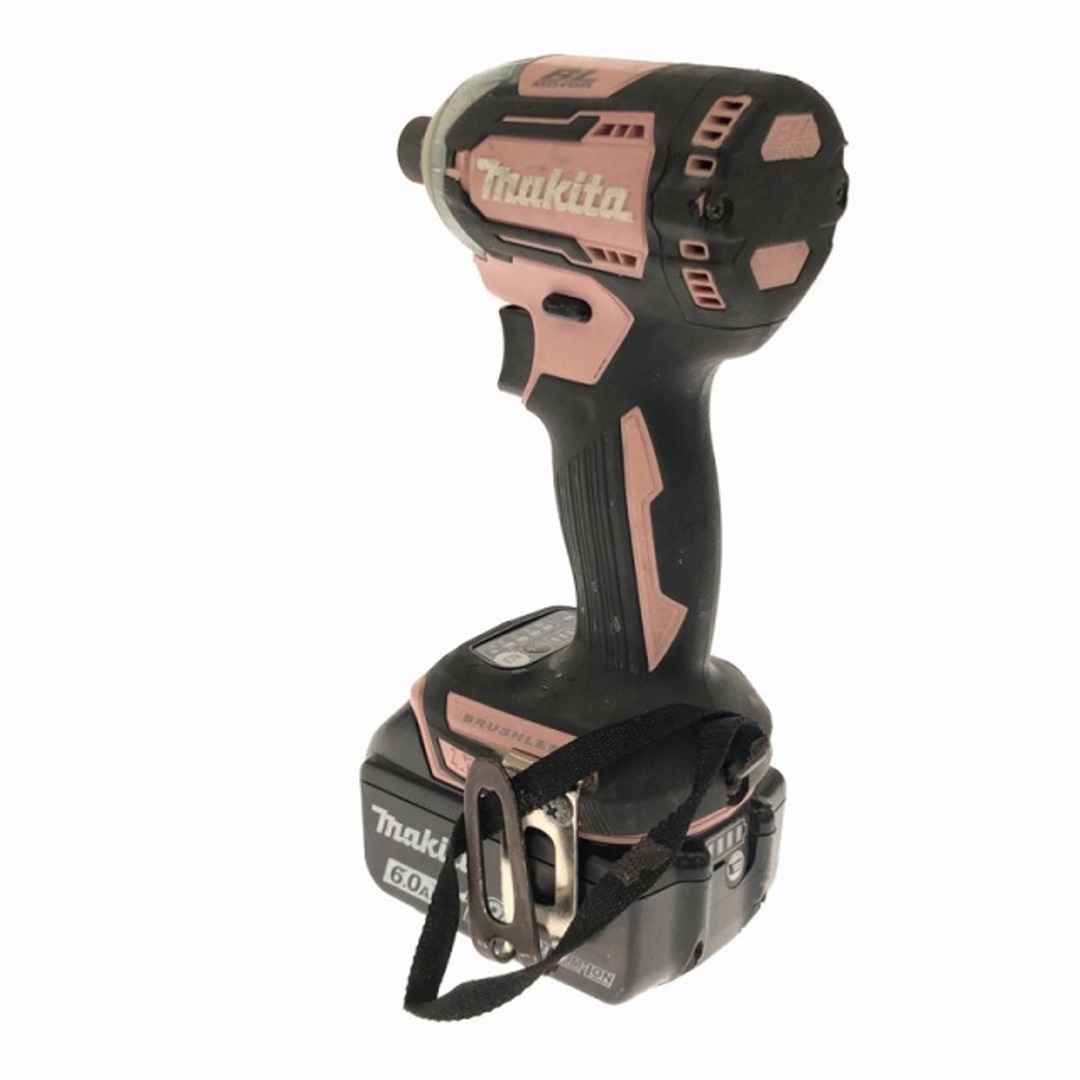 Makita(マキタ)の☆中古品☆ makita マキタ 18V 充電式 インパクトドライバ TD170DRGX ピンク バッテリー2個(BL1860B) 充電器1個付き 77729 自動車/バイクのバイク(工具)の商品写真