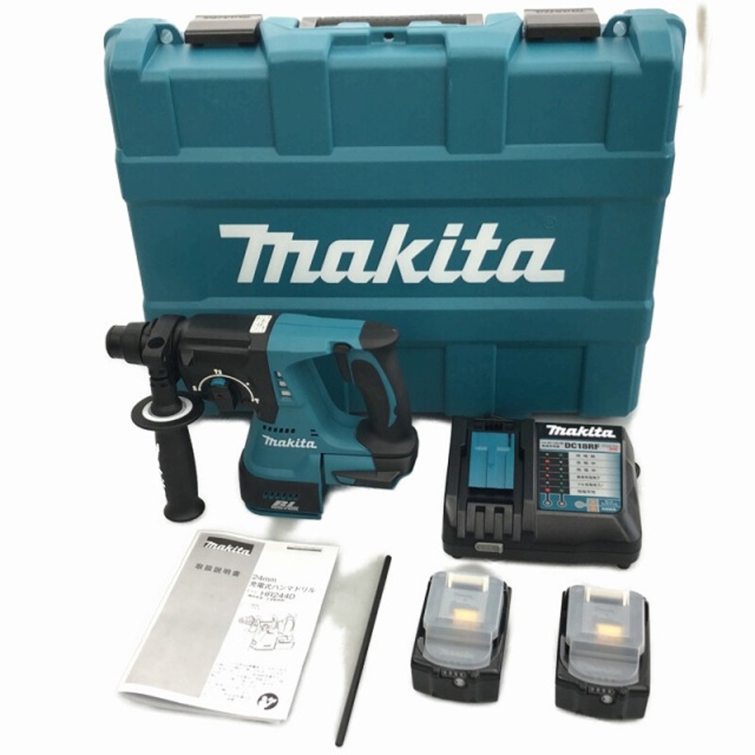 Makita(マキタ)の☆極美品☆makita マキタ 18V 24mm 充電式ハンマドリル HR244DRGX バッテリー2個(6.0Ah) 充電器 ケース付 コードレス ハンマードリル 77764 自動車/バイクのバイク(工具)の商品写真