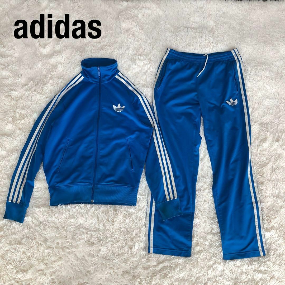 Adidasアディダストラックジャケットセットアップジャージ上下　ブルー   フリマアプリ ラクマ