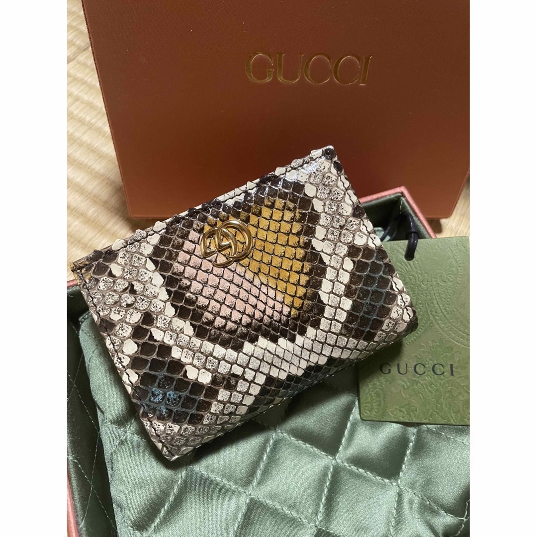 Gucci - GUCCI GGマーモント パイソン 二つ折り 新品未使用の通販 by