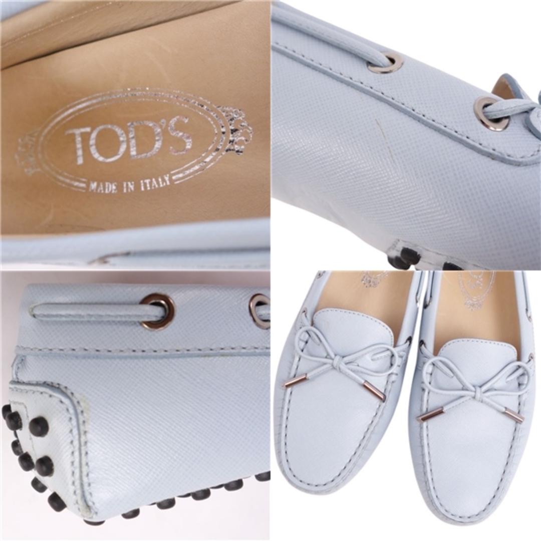 TOD'S(トッズ)のトッズ TOD'S ドライビングシューズ ローファー カーフレザー シューズ 靴 レディース 37.5(24.5cm相当) ライトブルー レディースの靴/シューズ(ローファー/革靴)の商品写真