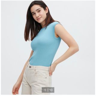 ユニクロ(UNIQLO)のUNIQLO＊UVカットフレンチスリーブセーター(ニット/セーター)