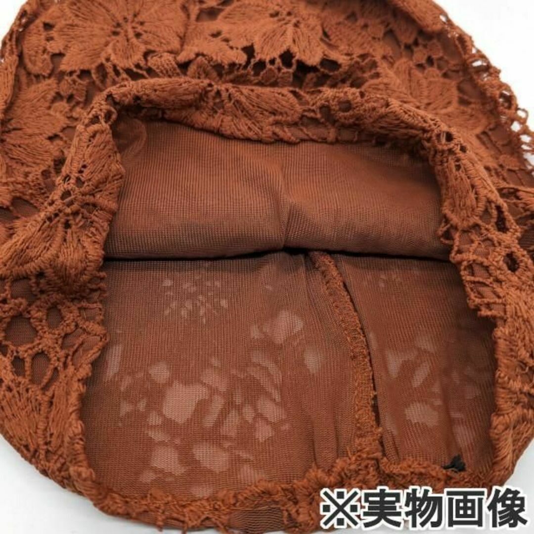ターバンキャップ 帽子 レース素材 ケア帽子 薄手 デザインD ブラウン 春夏秋の通販 by RAIN ターバンキャップ 帽子 レース素材 ケア帽子 薄手 デザインD ブラウン 春夏秋