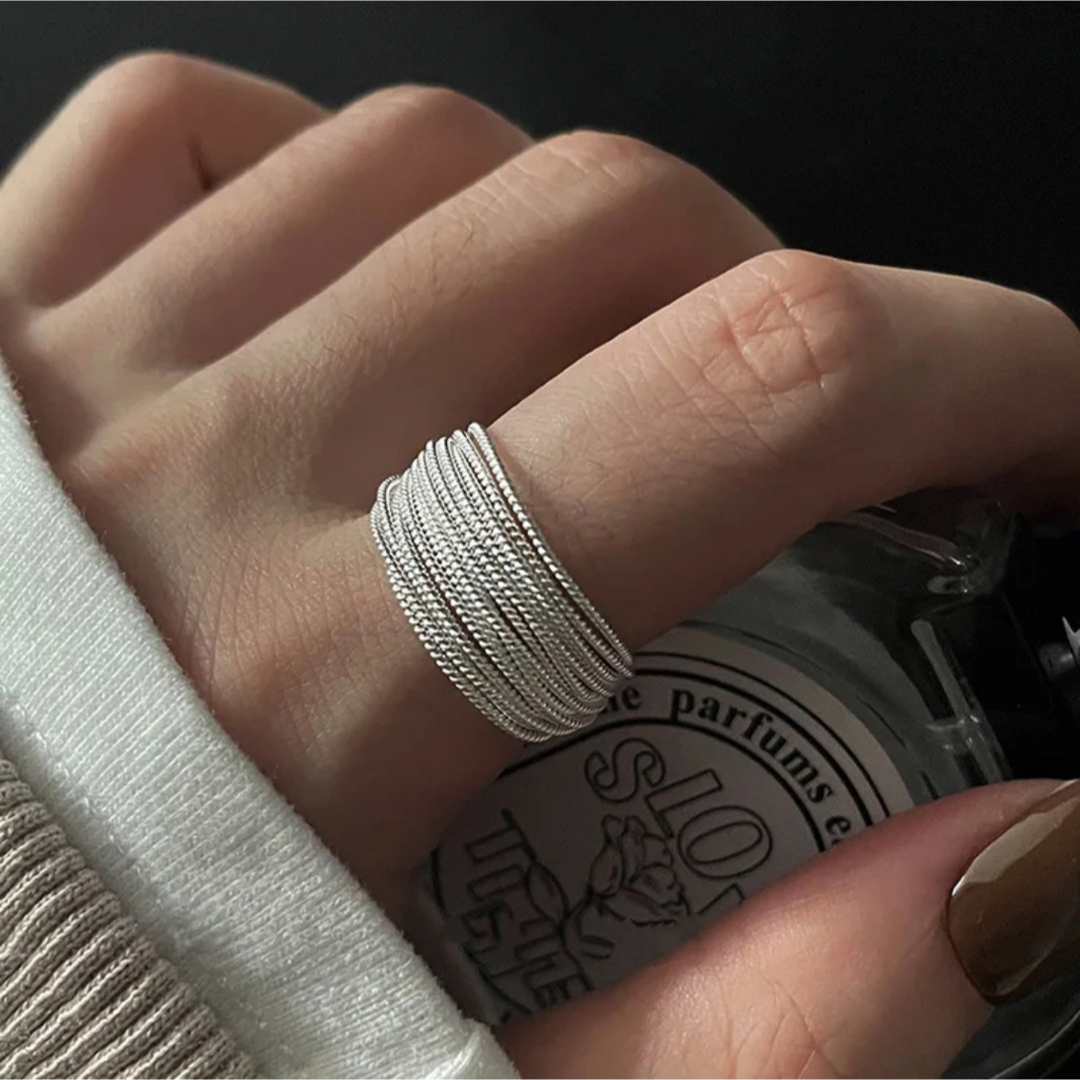 シルバーリング 925 指輪 フリーサイズ オープンリング  S925 シルバー レディースのアクセサリー(リング(指輪))の商品写真