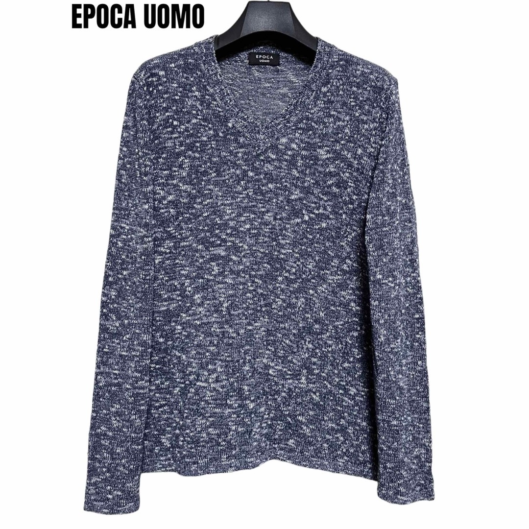 EPOCA UOMO - 匿名発送 美品 EPOCA UOMO Vネックニット ネイビー