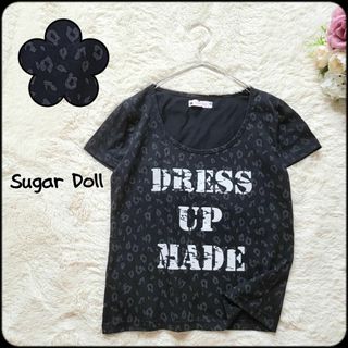 Sugar Doll●ヴィンテージ加工♪ヒョウ柄総柄かすれビッグロゴ半袖Tシャツ