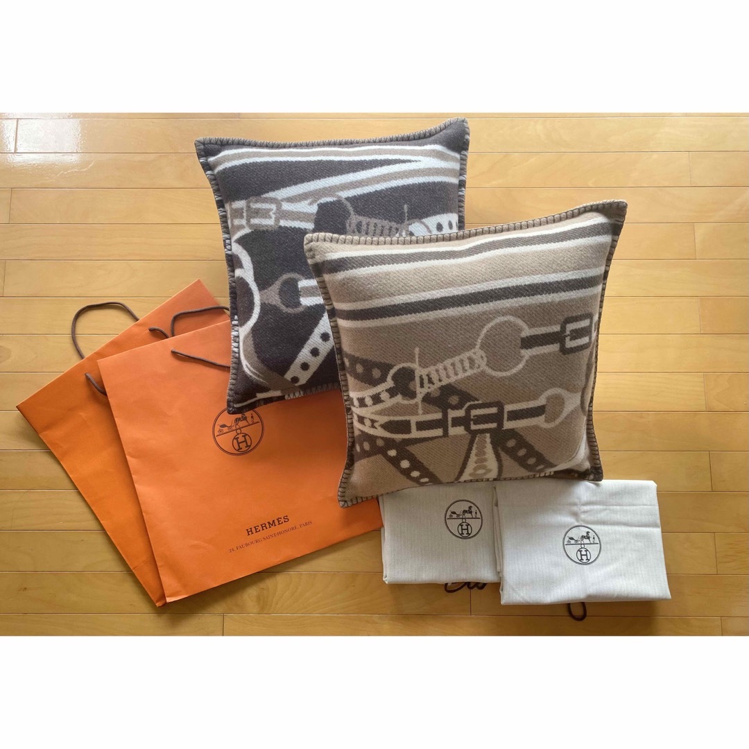 HERMES エルメス クッション ピロー 枕 カシミヤ ウール 家具