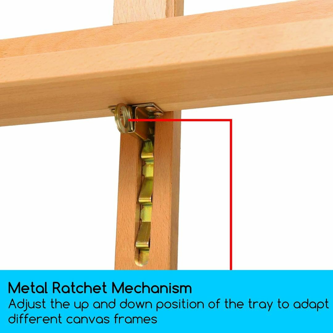 MEEDEN 木製イーゼル H型フレーム 収納トレイ付き 高さ調節でき 傾斜フラ