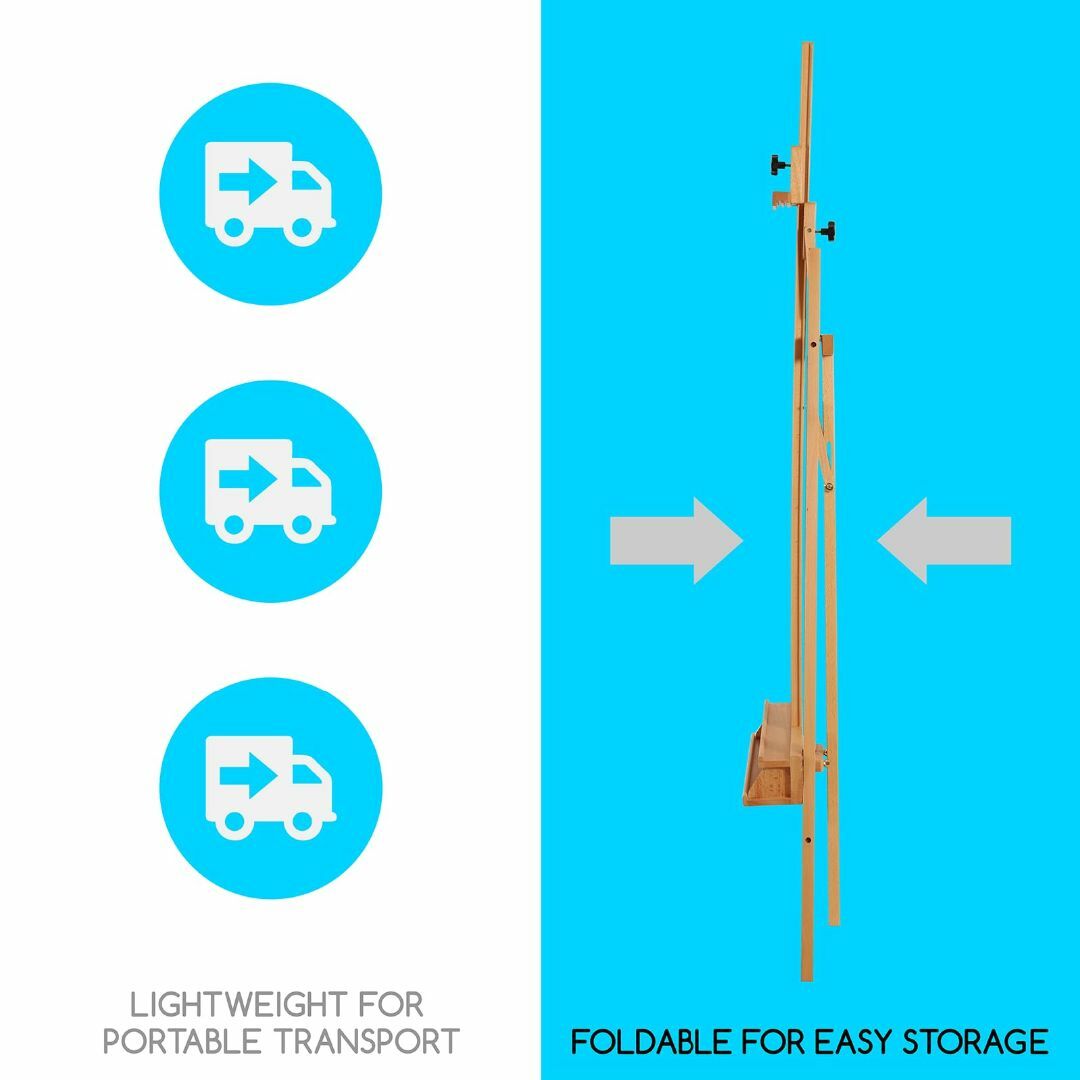 ATWORTH 木製イーゼル 収納ボックス付き 折りたたみ 高さ調節でき 傾斜フ 5