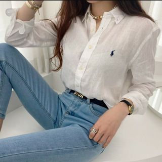 ポロラルフローレン(POLO RALPH LAUREN)の専用です。ポロラルフローレン♡大人気リネンシャツ ホワイト(シャツ/ブラウス(長袖/七分))