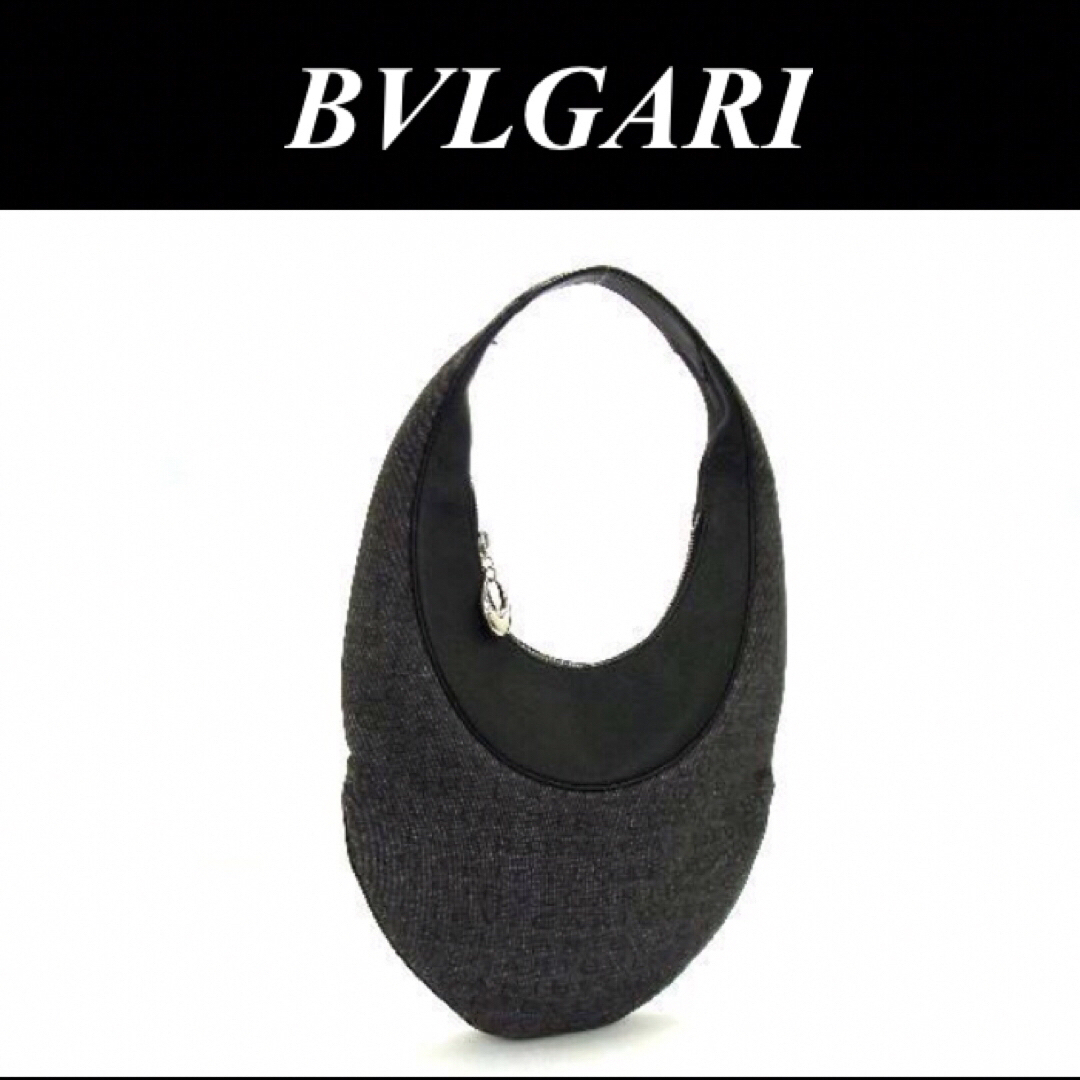 BVLGARI(ブルガリ)の【美品】☆BVLGARI ブルガリ ロゴマニア 肩掛けキャンバス×レザー バック レディースのバッグ(ハンドバッグ)の商品写真