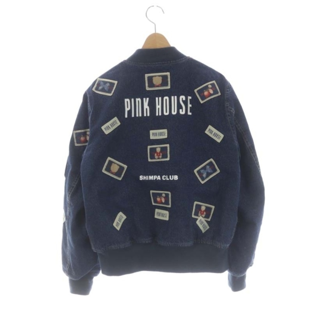 PINK HOUSE - ピンクハウス ロゴワッペン装飾 デニム MA-1 ジャケット