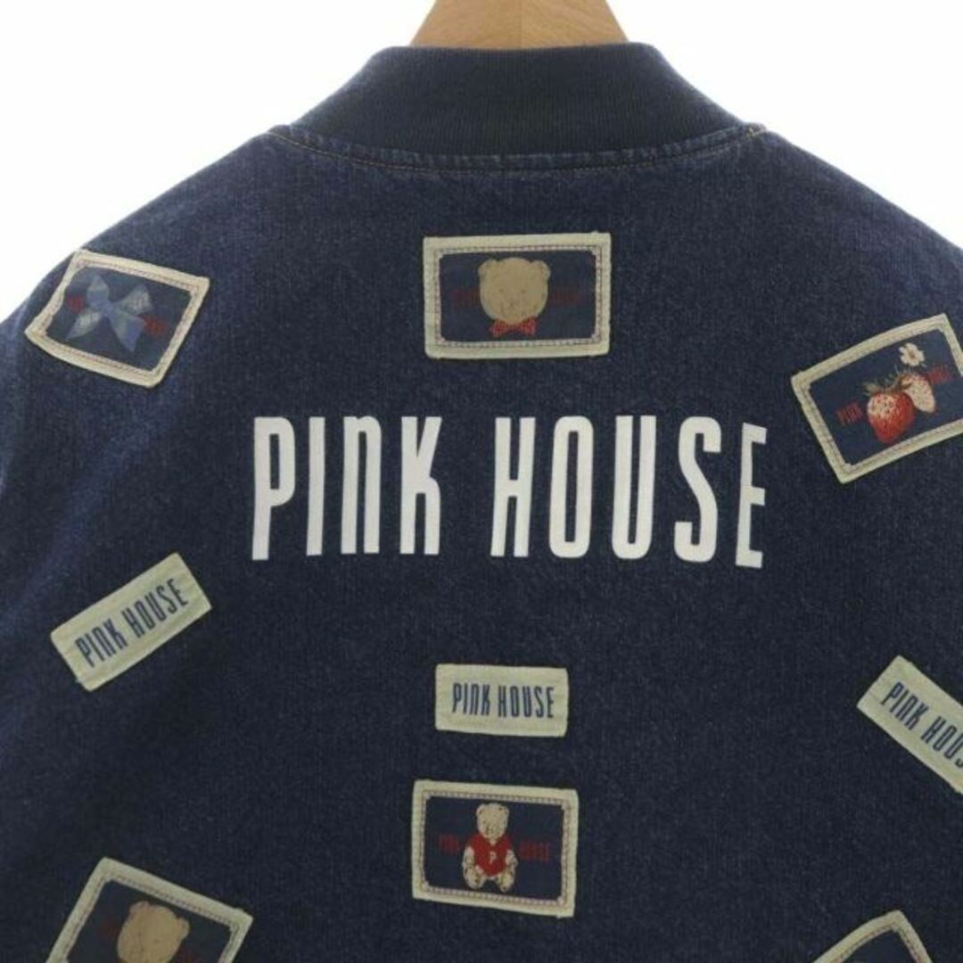 PINK HOUSE - ピンクハウス ロゴワッペン装飾 デニム MA-1 ジャケット