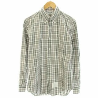 トムブラウン(THOM BROWNE)のTHOM BROWNE シャツ ボタンダウン 長袖 チェック柄 2 グレー 白(シャツ)