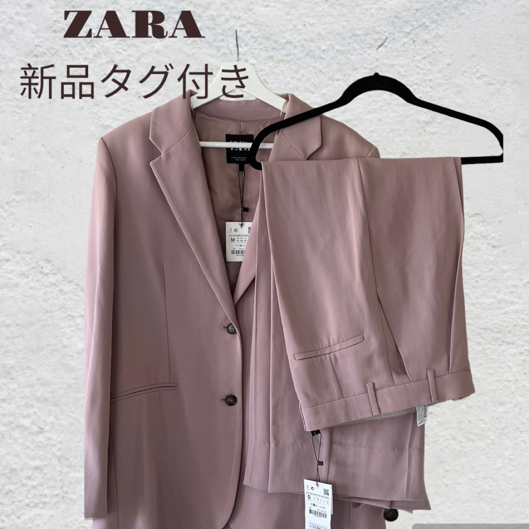 ZARA ザラ グレンチェック テーラードジャケット グレー S オーバーサイズ