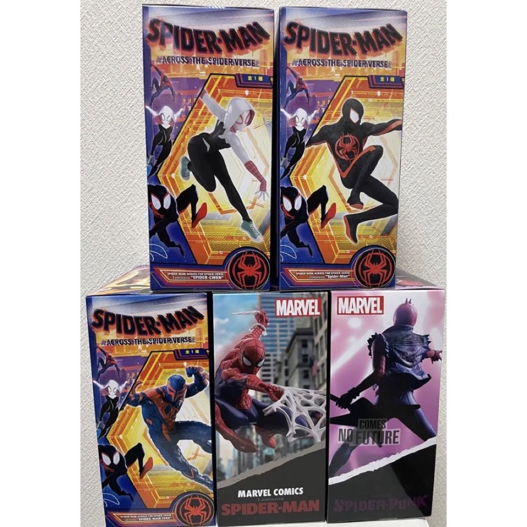 新品 MARVEL Luminasta スパイダーマン フィギュア 5体 - アメコミ