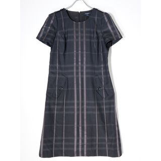 バーバリー(BURBERRY)のBURBERRY LONDONバーバリーロンドン シャドーチェック ウールシルクドレスワンピース【40】【LOPA72333】(その他)