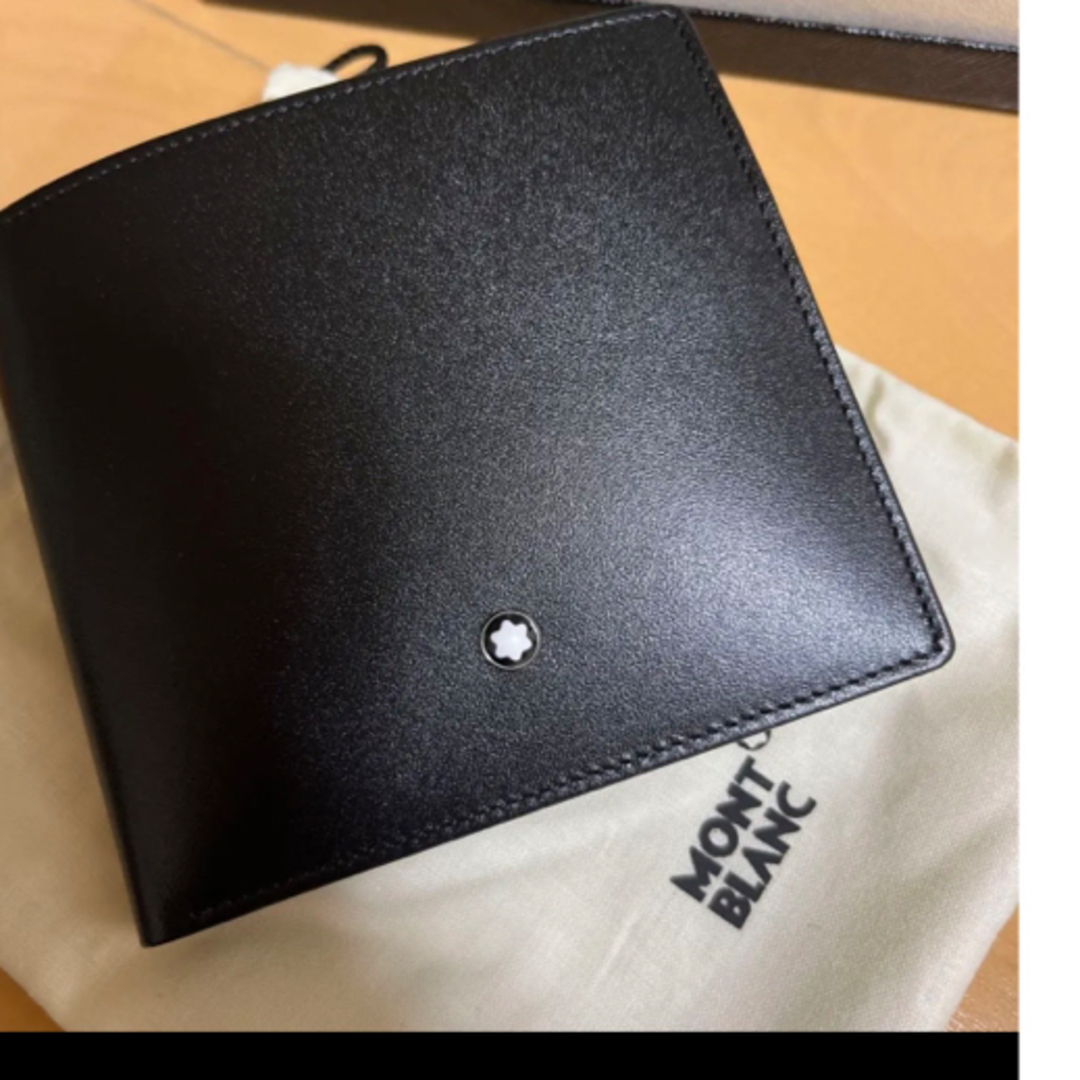 ■新品■未使用■ MONT BLANC モンブラン レザー 二つ折り 財布 ウォレット 札入れ メンズ ブラック系 AR4585