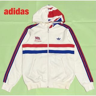 美品♡adidas♡レア♡フードにわんちゃん パーカー プルオーバー xs