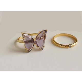 アメリヴィンテージ(Ameri VINTAGE)の【新品】butterfly shimmer ring / violet(リング(指輪))