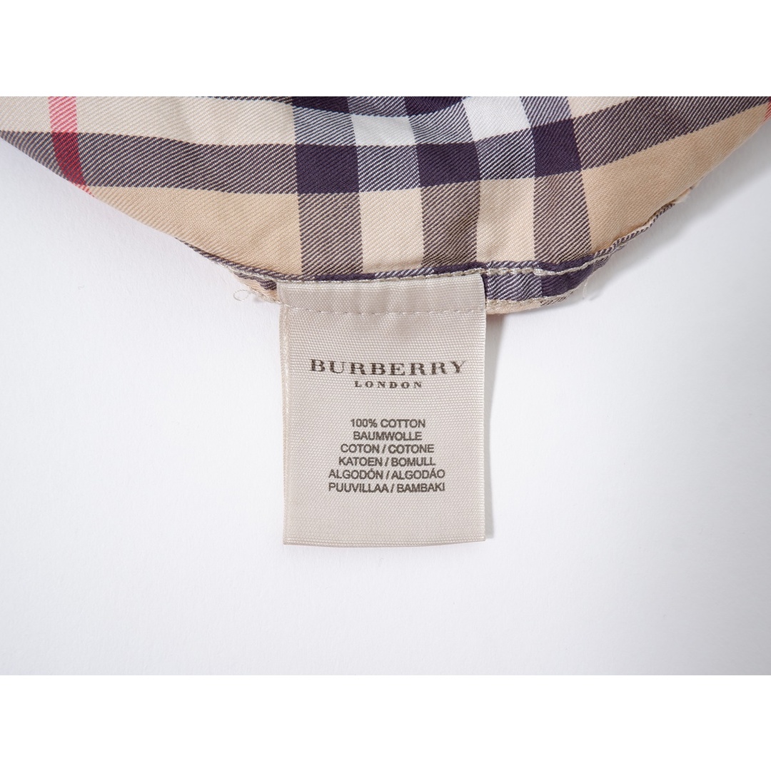 BURBERRY LONDONバーバリーロンドン 英国製 ホースマーク刺繍ノバチェックコットン長袖シャツ【15ハーフ（39）】【MSHA72565】