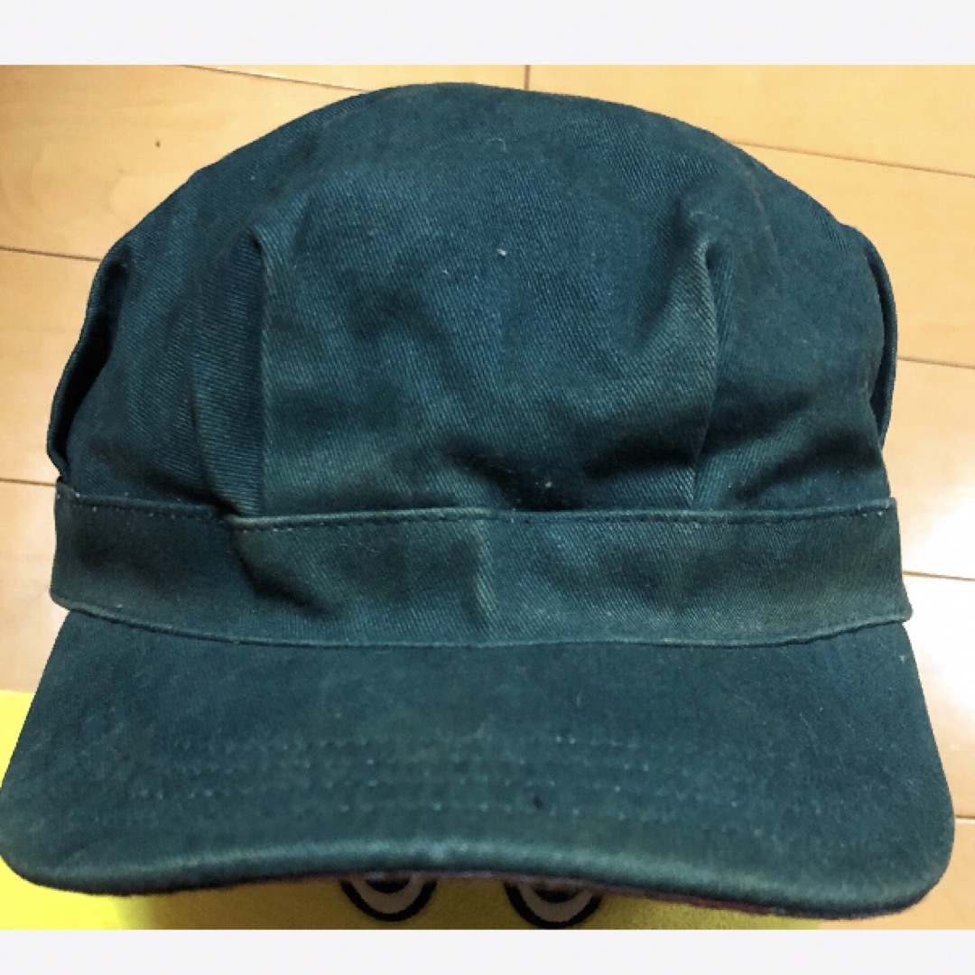 グリーン×ブロックチェックリバーシブルワークキャップ メンズの帽子(キャップ)の商品写真