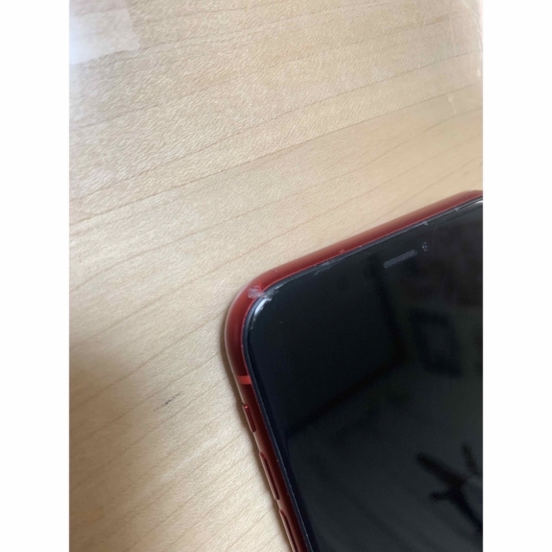 アップル iphonexr  レッド　64GB 美品、新品ガラスフィルム付き