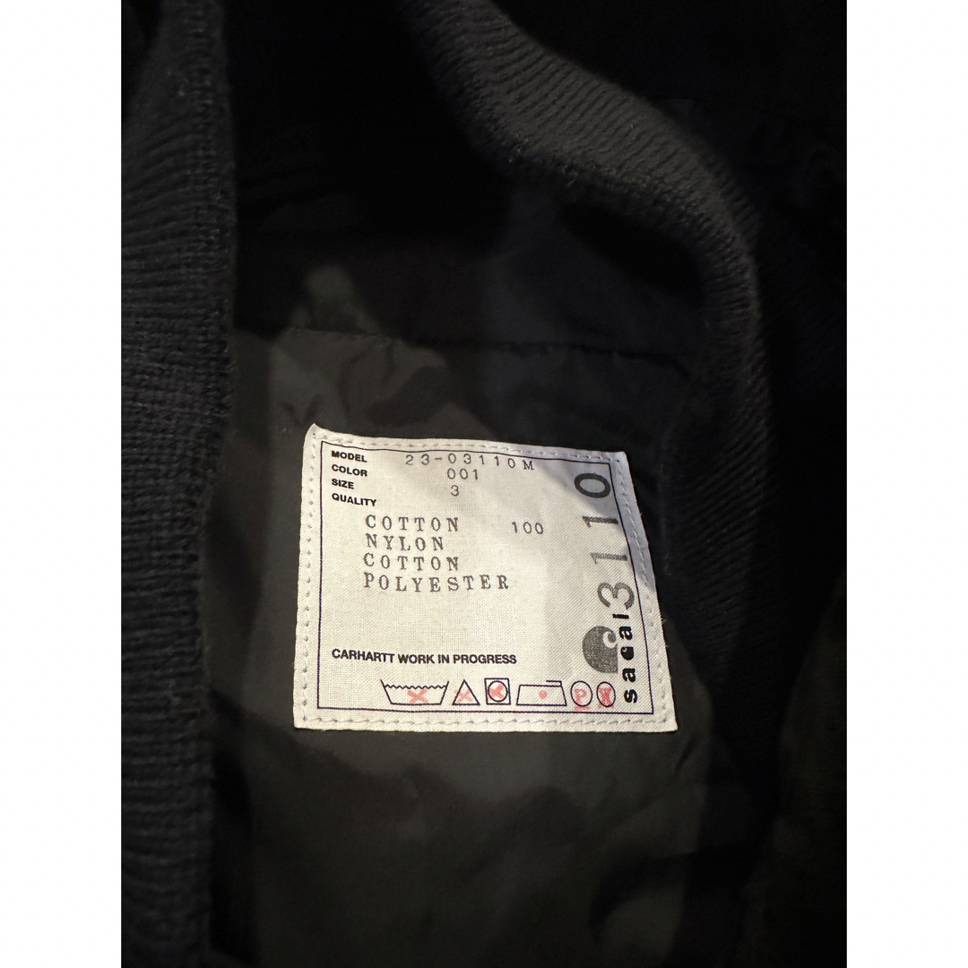 sacai(サカイ)のSacai Carhartt MA-1 Jacket Michigan ブラック メンズのジャケット/アウター(ブルゾン)の商品写真