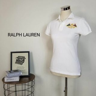 ラルフローレン(Ralph Lauren)のラルフローレンRLYCバッグワッペン&エンブロイダリー鹿の子ポロシャツM白(ポロシャツ)