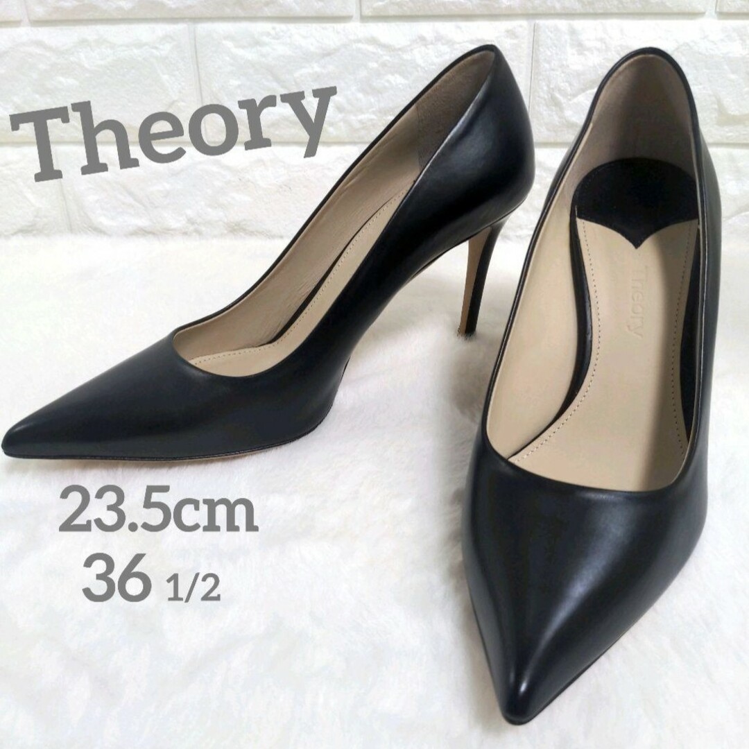 ✨極美品✨　Theory　セオリー　ハイヒール　パンプス　ブラック　レザー