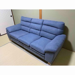 【引渡し希望】タンスのゲン 三人掛け ソファー ハイバック カバー付