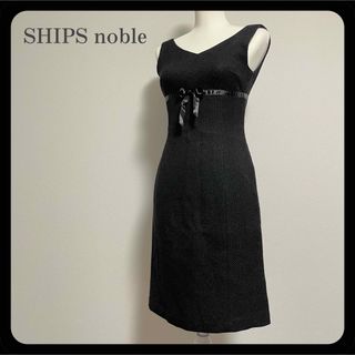 シップス(SHIPS)の【美品】SHIPS noble シップス ノースリーブ ブラック ワンピース(ひざ丈ワンピース)