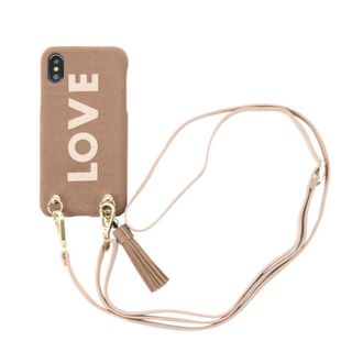 アイフォリア(IPHORIA)のNecklace Strap iPhone X /XS - Dark Beige(iPhoneケース)