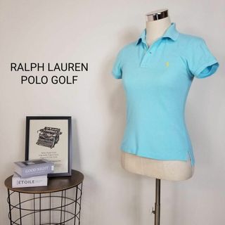 ラルフローレン(Ralph Lauren)のRALPH LAURENポニー刺繍ワンポイント鹿の子ポロシャツ半袖S薄青ゴルフ(ポロシャツ)